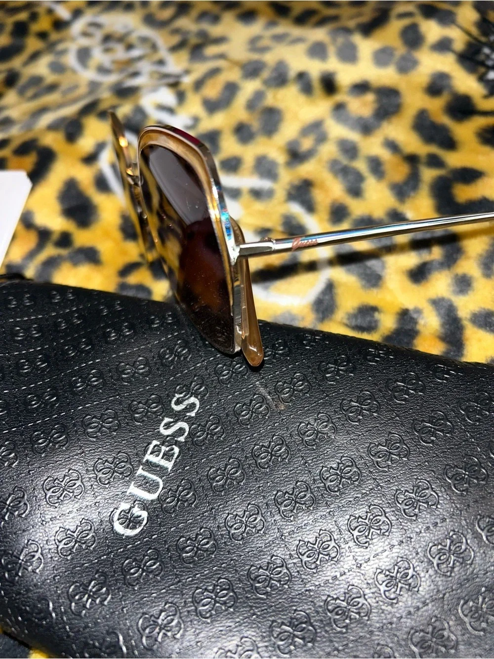 GUESS Gold Frame Brown Lens Women's Sunglasses